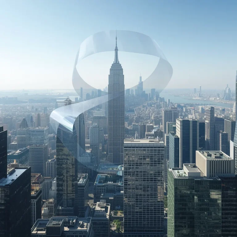 Giant Floating Glass Ribbon Wrapping Entire Skyline Prompt | 2026 chatgpt prompt — AI image prompt