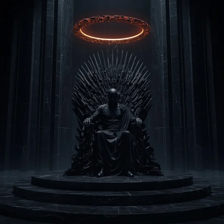The Sovereign of the Vantablack Throne | prompt for traditional look ChatGPT — AI image prompt