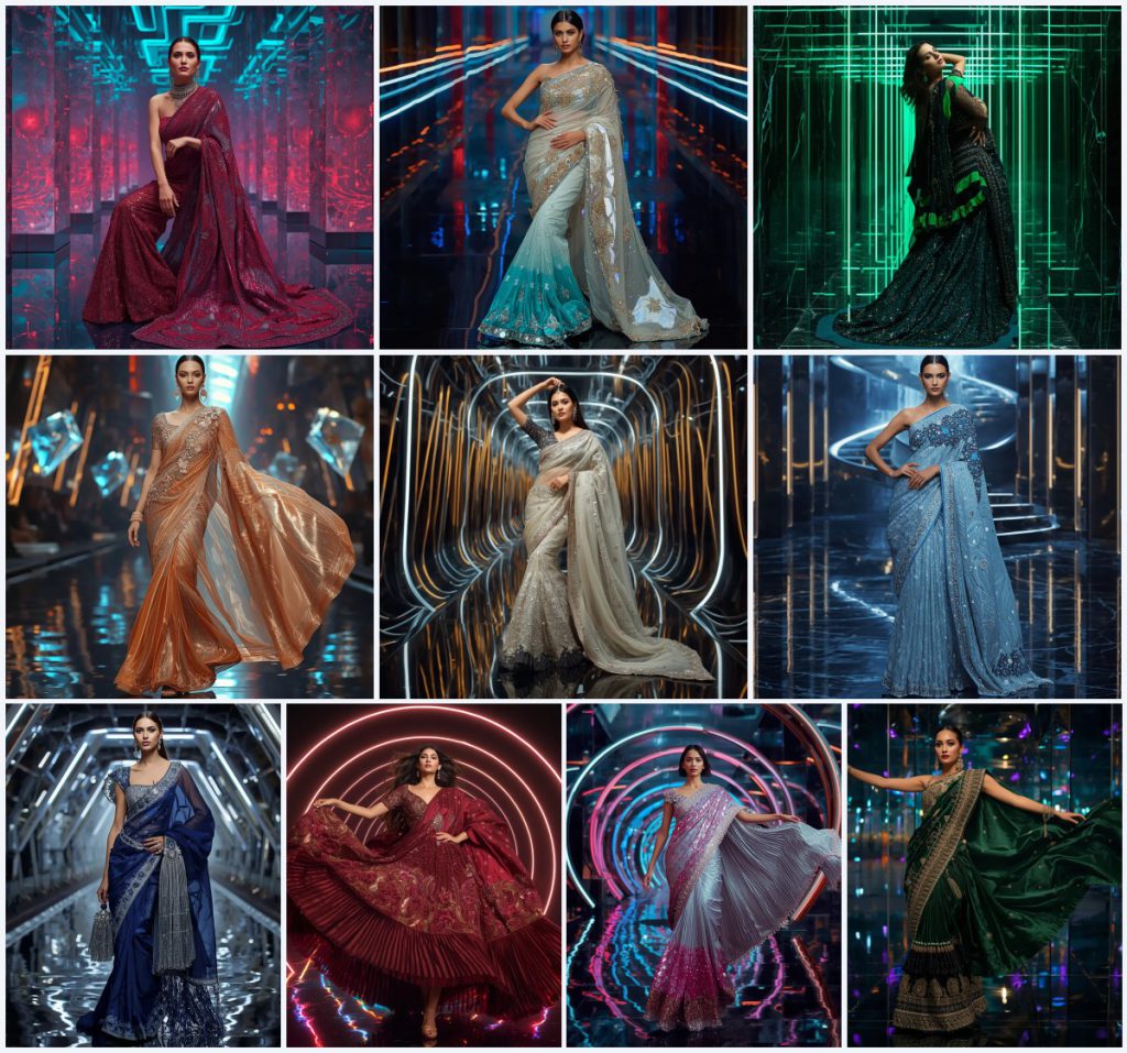 Top 10 Luxury Saree AI Image Prompts for Elegant Editorial Fashion Spreads with Contemporary Aesthetics | prompt for gemini ai girl style trending instagram reddit — AI image prompt