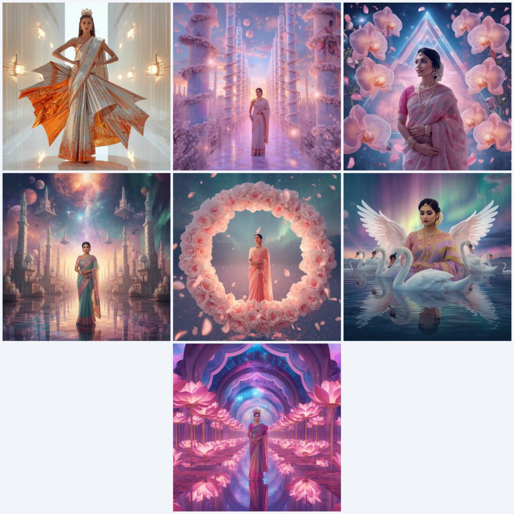 Vibrant Georgette Saree AI Prompts for Dynamic Outdoor Scenes | New instagram trend prompt for girl saree look in english — AI image prompt