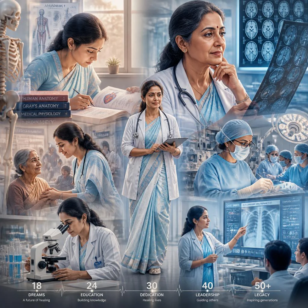 The Healer’s Path: An Indian Doctor’s Dedication to Well-being — AI image prompt